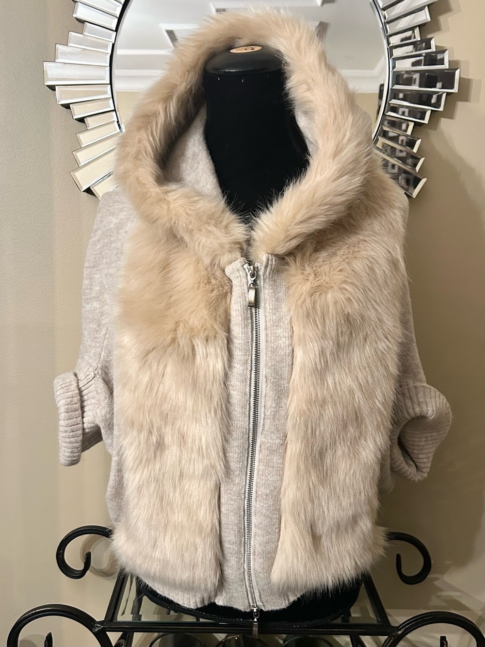 Fate Short Sleeves Faux  Fur Sweater